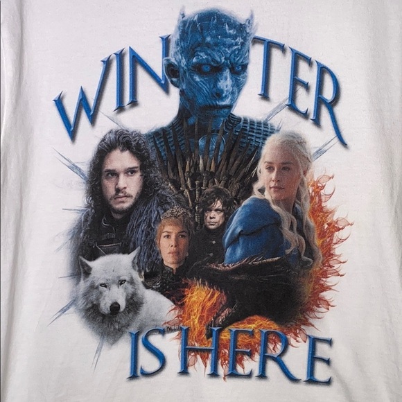 Game of Thrones White Graphic T-Shirt Large SAVS Brand - Picture 5 of 5